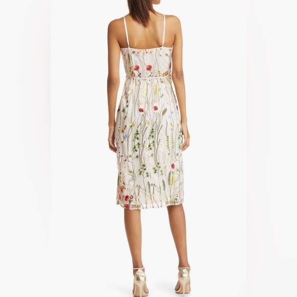 Sam Edelman Floral Prom wedding guest Women’s 12 Embroidered cami Midi Dress - Picture 9 of 10
